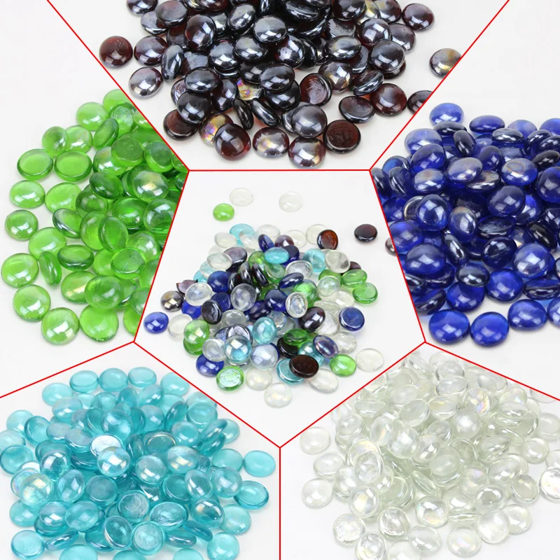25 sztuk / Opakowanie 14-18mm Kamienie Dekoracyjne do Akwarium Szklane Kamienie Sztuczne Kryształy Kamienie Ozdobne do Wazonów i Ogrodu 120g