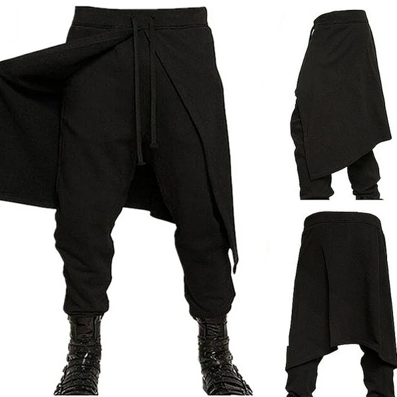 

2023 Plus Size xxxl Medieval Costume For Men Western Style Spliced Loose Pants Gothic Fashion Pant