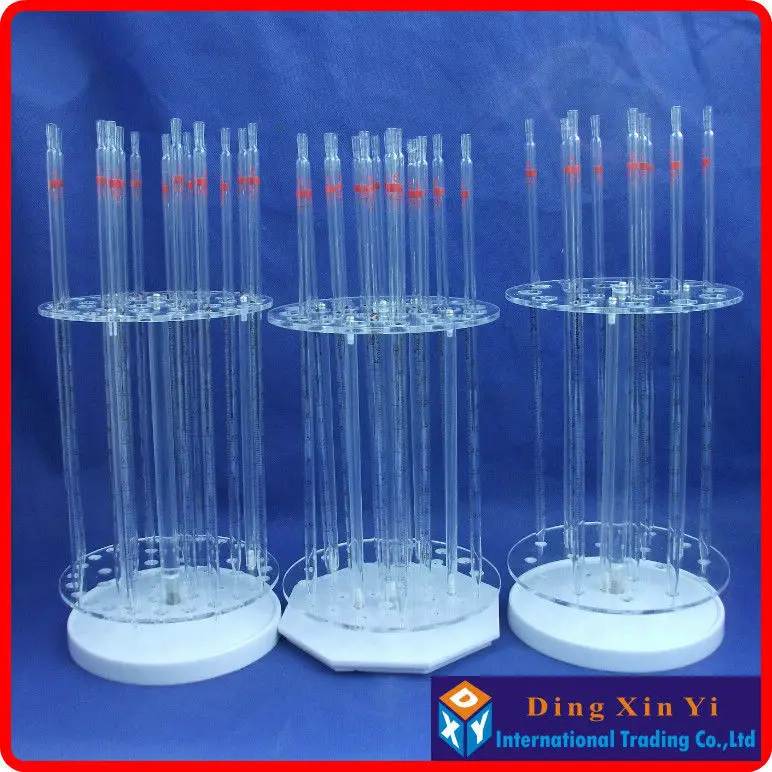 (5 pieces/lot)10ml glass burette,resolution 0.1ml,10ml Glass measuring Pipette with coding gand,graduated pipette