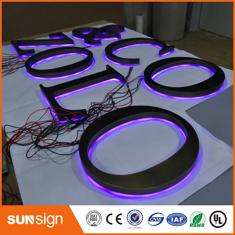 Wholesale Metal Letter Signs LED Channel Signs Stainless Steel Backlit Letter for Building Advertising