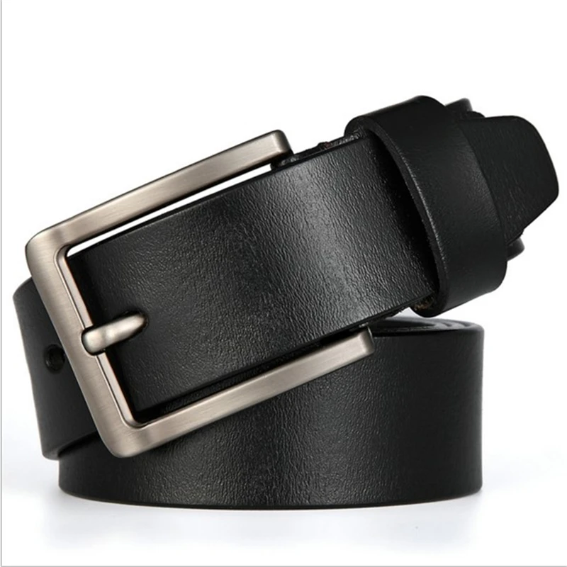 SupSindy Leather Men Belt vintage Alloy Pin Buckle Cowhide Male Waistband Black Luxury Genuine Leather Belts for Men Top quality