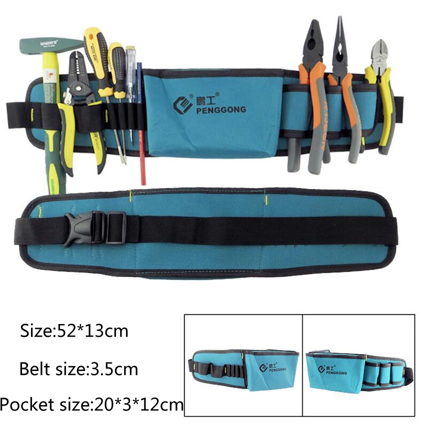 Cinturón de herramientas para electricistas, bolsa de reparación de bolsillo, bolsa de cintura multifuncional impermeable, bolsa de herramientas de