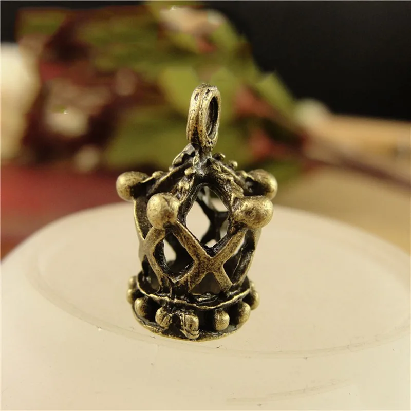 20pcs Antique Gold/Silver Color Crown Beads Connectors Charms End Beads Cap For Bracelet Necklace DIY Jewelry Making Findings
