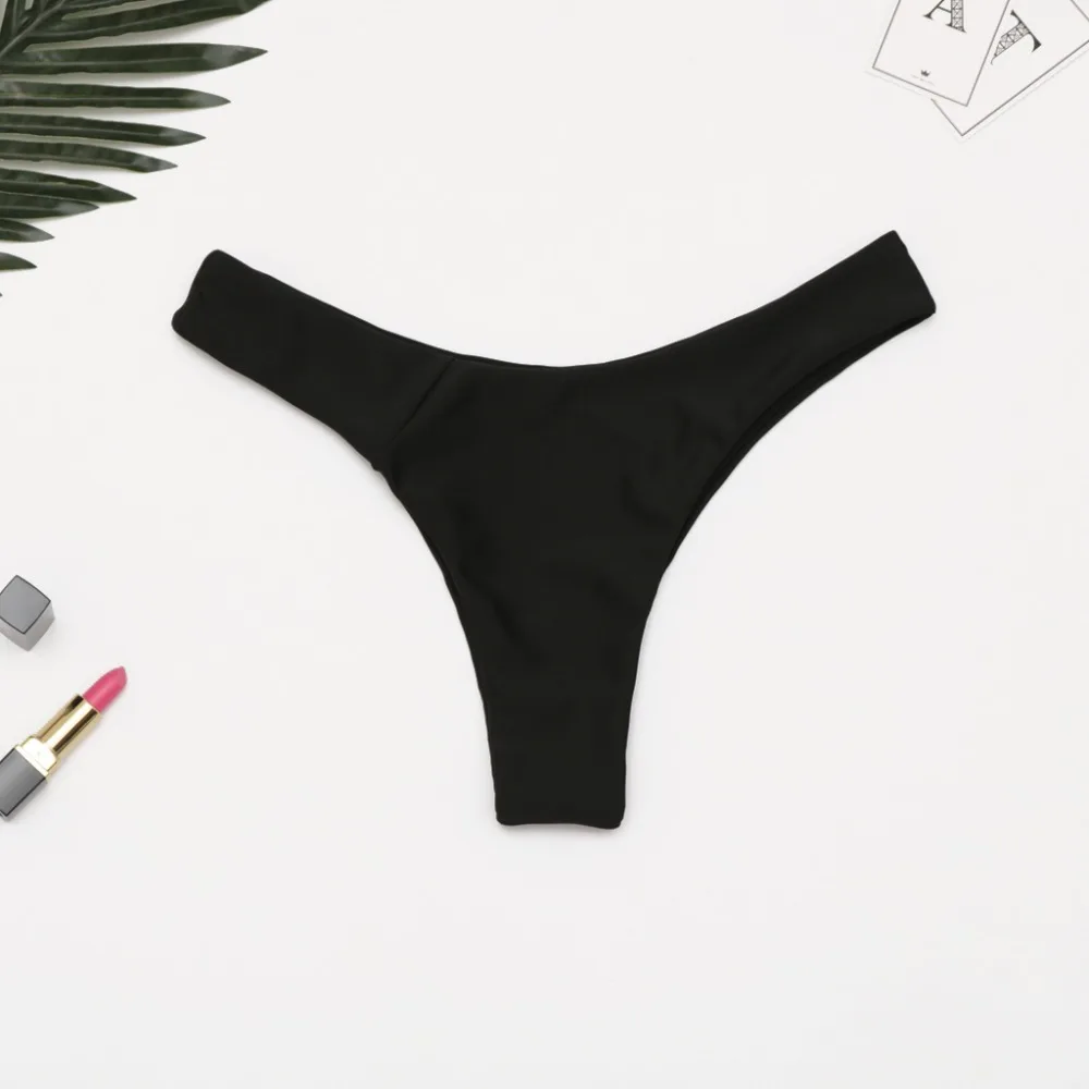 2025 Sexy Bikini Bottoms Brazilian Swimwear Women Briefs Thong Low Waist Swimsuit Bottom Solid Cheeky Bikini Bottom Swim Trunks