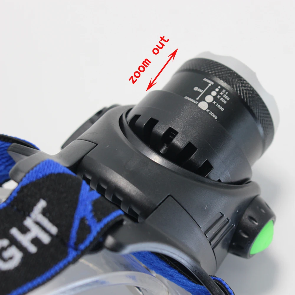 8000LM T6/L2 Led Headlamp Zoomable Headlight Waterproof Head Torch flashlight Head lamp Fishing Hunting Light
