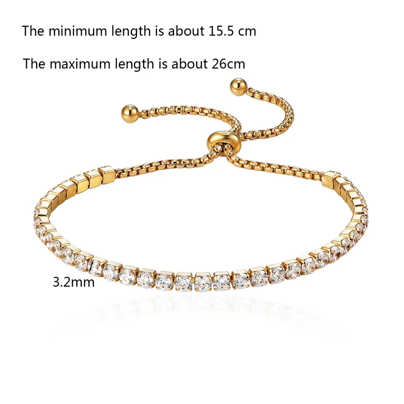 Classic Design Adjustable Size Beautiful Woman Crystal Blacelets & Bangles Titanium Steel Jewelry Armband Girl Friend Best Gift