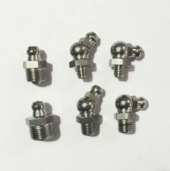 3pcs M8  stainless steel mouth  steels oil mouth screw cup grease nipple nozzle straight type screws 1 length