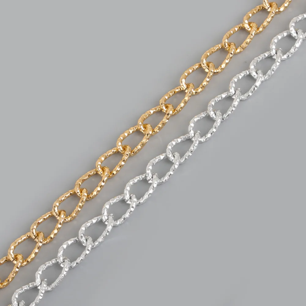 Best Selling 14X9mm 3m/lot Plated Silver/Light Gold Aluminum Chain For Necklaces Bracelet DIY Jewelry Findings & Craft Making