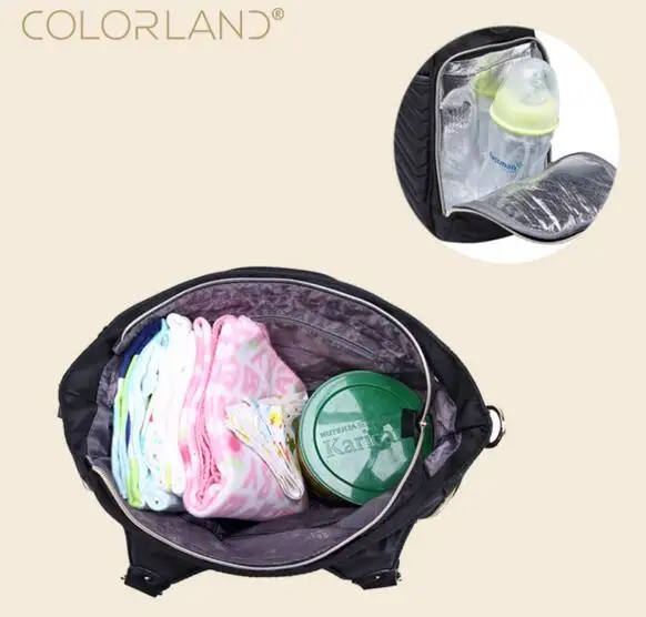 COLORLAND Diaper Bags Polyester Large Capacity Shoulder Waterproof Nappy Changing Bag Baby Stroller Bags for Maternity Mom