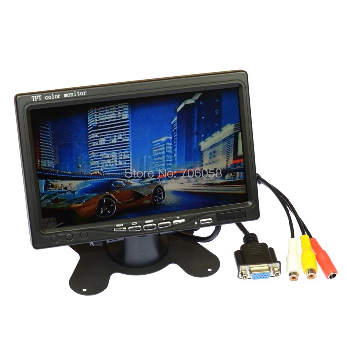 

7 inch TFT LCD Color Display Screen Car monitor 800x600 HD digital VGA/AV Remote Control DVD VCR Support as Computer Screen