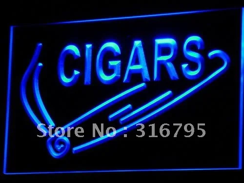 i532 Cigars OPEN Display Shop Bar Pub LED Neon Light Light Signs On/Off Switch 20+ Colors 5 Sizes