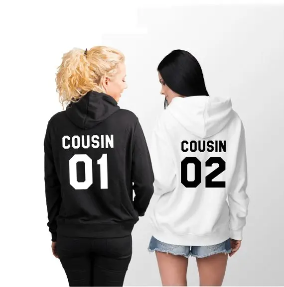 

Sugarbaby Cousin 01 Cousin 02 Hoodies Matching Family Hoodies Gift for Cousin Long Sleeve Casual Hoodie High quality Tops