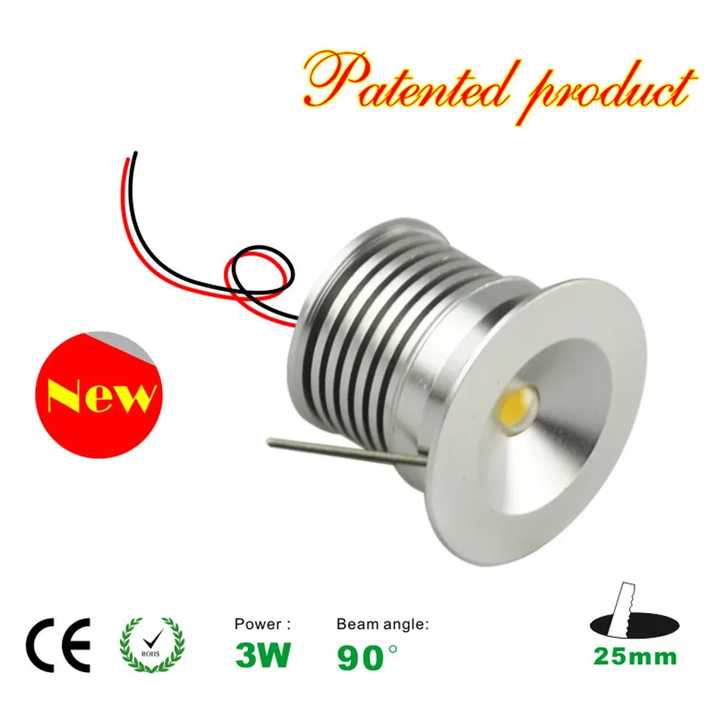 Dimmable Mini Downlight 3W 25mm LED Driver Recessed Cabinet Light Party Lamp,CE&RoHS New Design 6PCS/Set