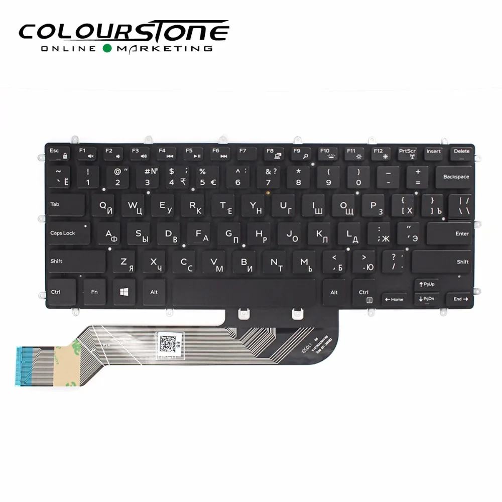 لوحة مفاتيح لأجهزة الكمبيوتر المحمول DELL INSPRION 14 14-7466 V7466 لوحة مفاتيح ذات خلفية سوداء روسيا