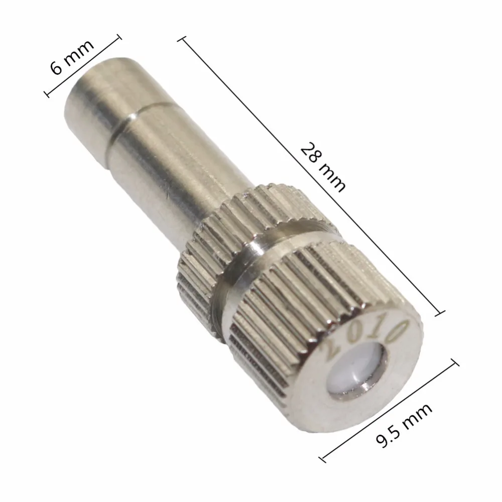 빠른 연결 금속 미스트 노즐, 정원 분무 관개 스프링클러, 냉각 조경 노즐, 50 개, 6mm, 0.1 ~ 0.8mm