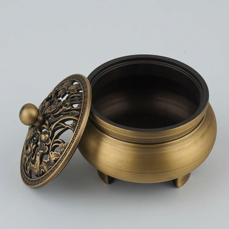 78 mm High Pure Copper Incense Burner Household Company Decorative Handicraft Tripod Pangu Incense Tea Ceremony