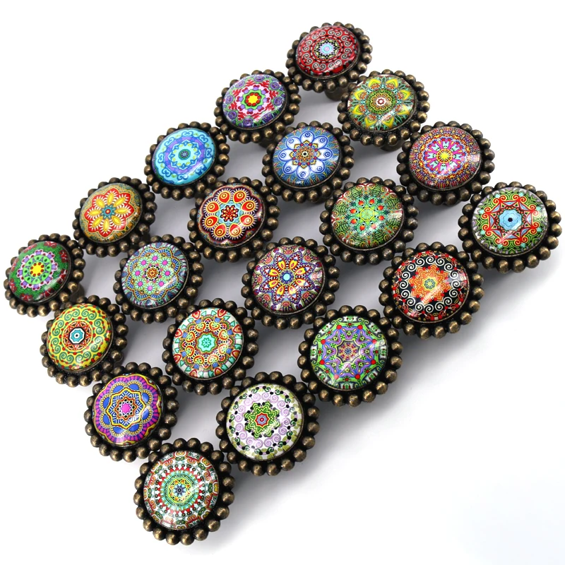 Colorful-Drawer Knobs Antique Bronze Crystal Dresser Drawer Knobs American Cabinet Handles Pull Knob Ornate /Furniture Hardware