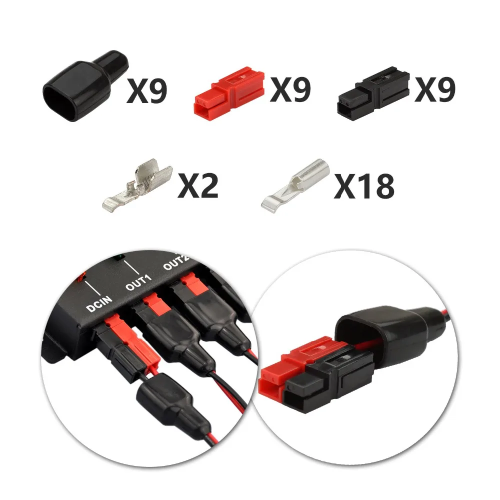 Chunzehui F-1008 Horizontal 9 Port 40A Connector Power Splitter Distributor Source Strip, 1 Input and 8 Output.