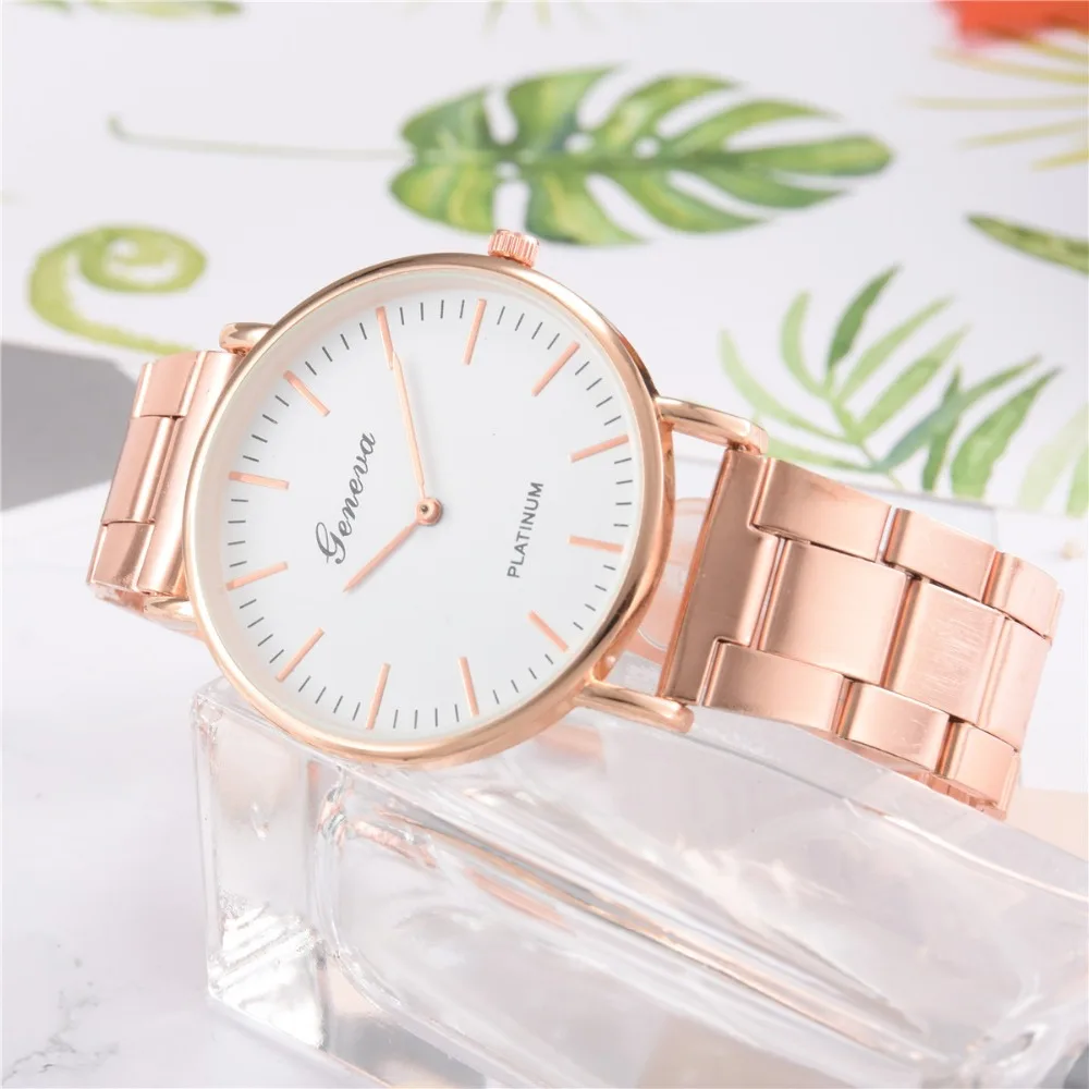 New Famous Brand Geneva Silver Casual Quartz Watch Women Stainless Steel Dress Watches Relogio Feminino Men Clock Ladies Watch