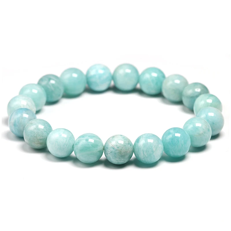 AAA Natural Amazonite Stone Bead Bracelets Women Men Jewelry Gemstones Bracelet Christmas for Girls Lucky Gift Drop Shipping