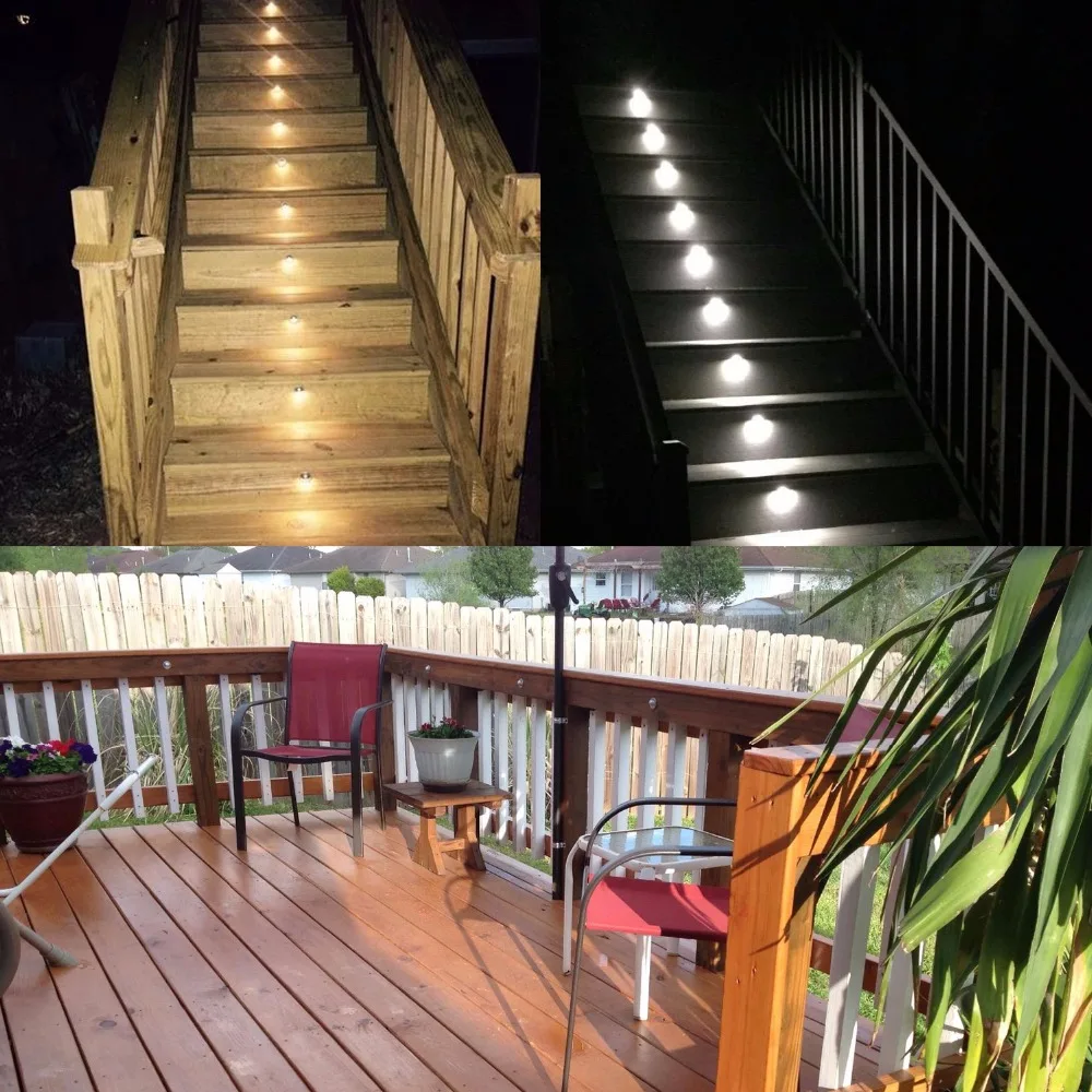 Luz Led subterránea de media luna para exteriores, iluminación para jardín, Patio, cubierta, parque, camino, lámpara de pie empotrada, luz de paso, 6 uds.