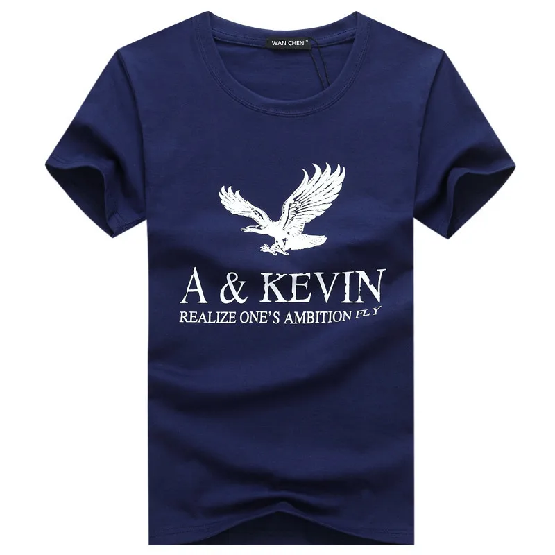New Pure cotton Short brand T Shirt Men\'s large size T Shirt Slim Fit Fashion Eagle Printed t-shirt men plus Size S -5XL