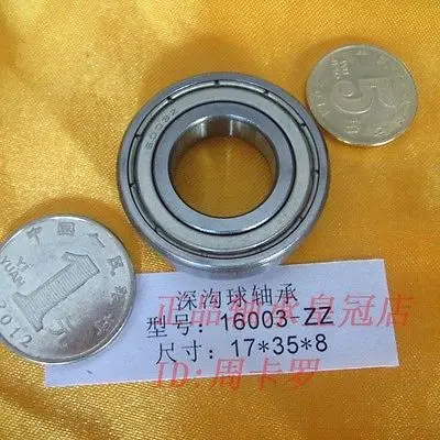 17x35x8mm 16003-ZZ Modelo Thin-Seção Bola Radial Rolamento 17*35*8