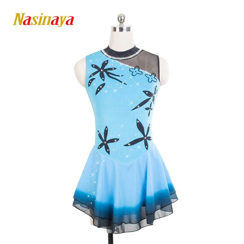 Figure Skating Dress Customized Competition Training Women's Children's Blue Black Rhythmic Gymnastics Performance Dress