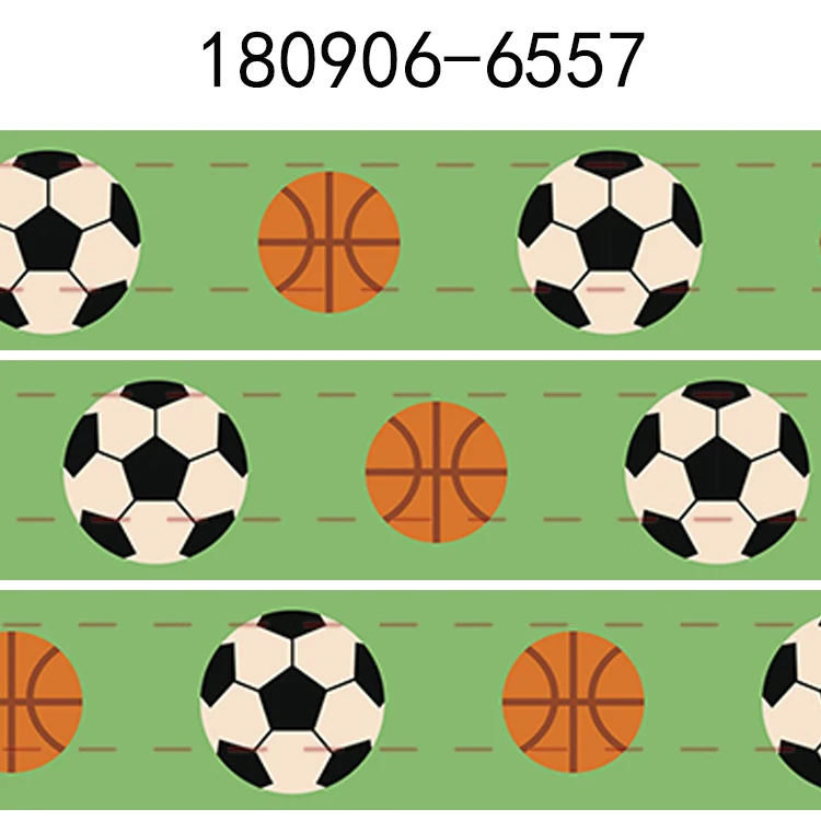 10yards -different sizes -soccer pattern ribbon printed Grosgrain ribbon