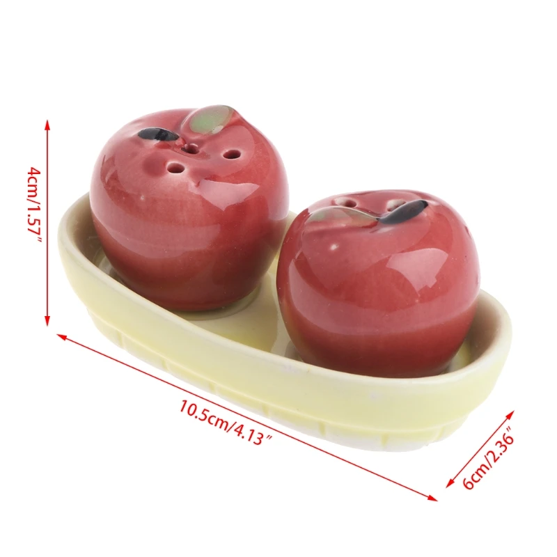 Apple Ceramic Salt and Pepper Shakers Set, Seasoning Bottle, Wedding Party Gift, 1 Pair