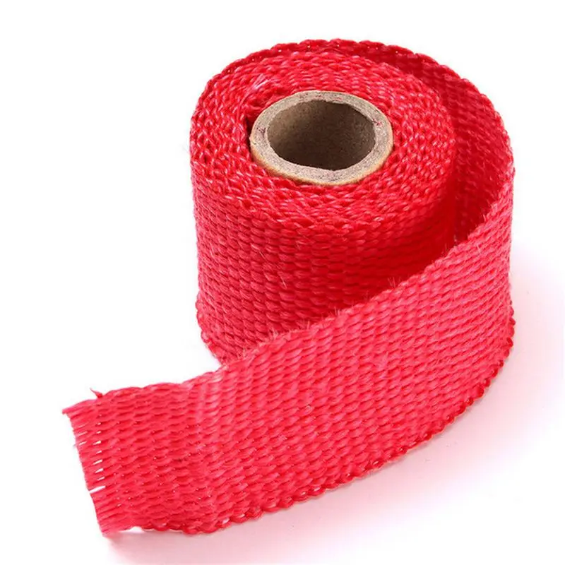 1.5M Roll Fiberglass Heat Shield Motorcycle Exhaust Thermal Tape Header Pipe Heat Wrap Thermal Protection with Stainless Ties