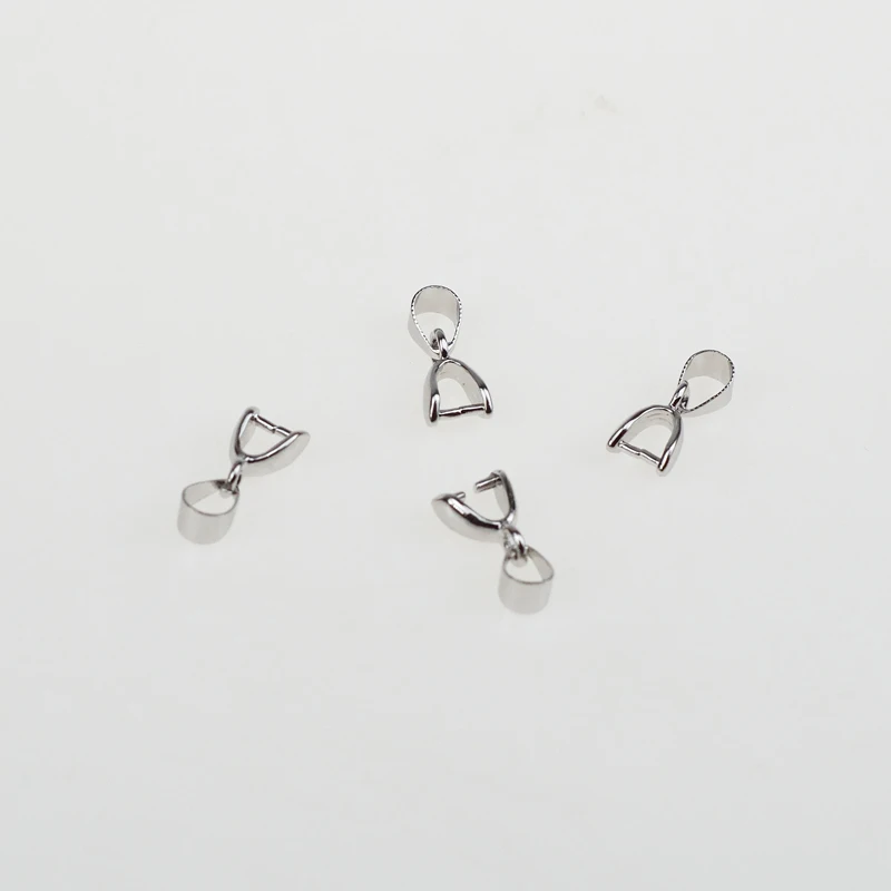 10pcs Silver Plated Pendants Clasps Hook Clips Bails Connectors Charm Beads Fittings For Necklace Base Making Jewelry DIY