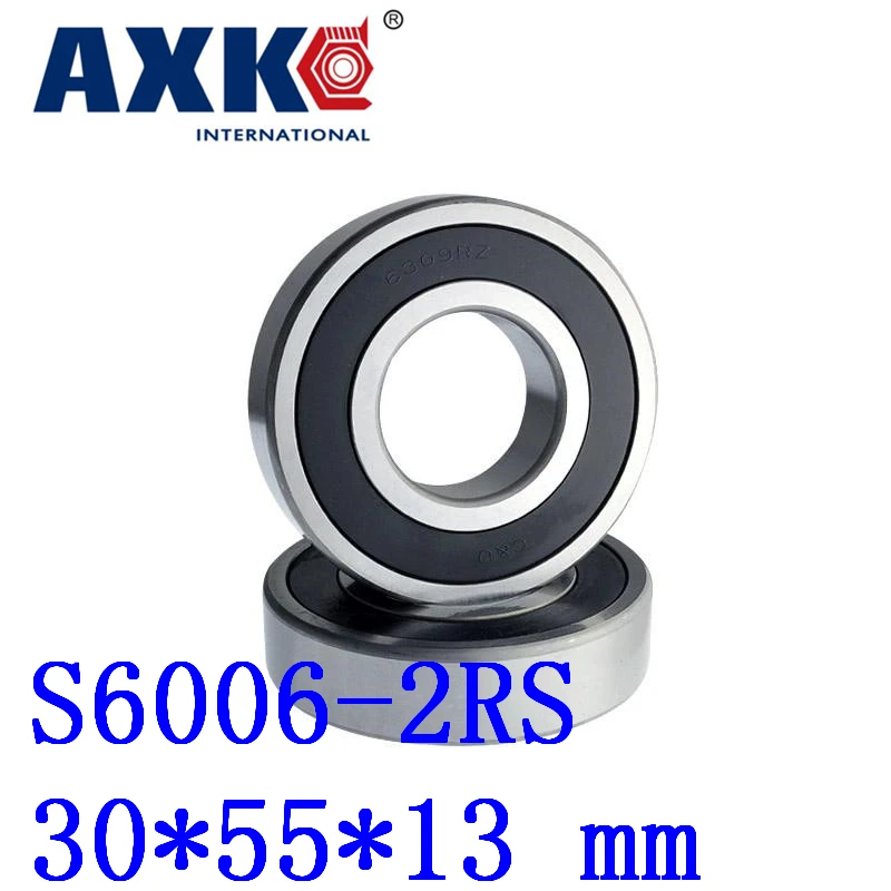 2PCS S6006 2RS SUS440C Stainless Steel Ball Bearings Rubber Sealed Corrosion Resistant 30mm X 55mm X 13mm Size Environmental Use