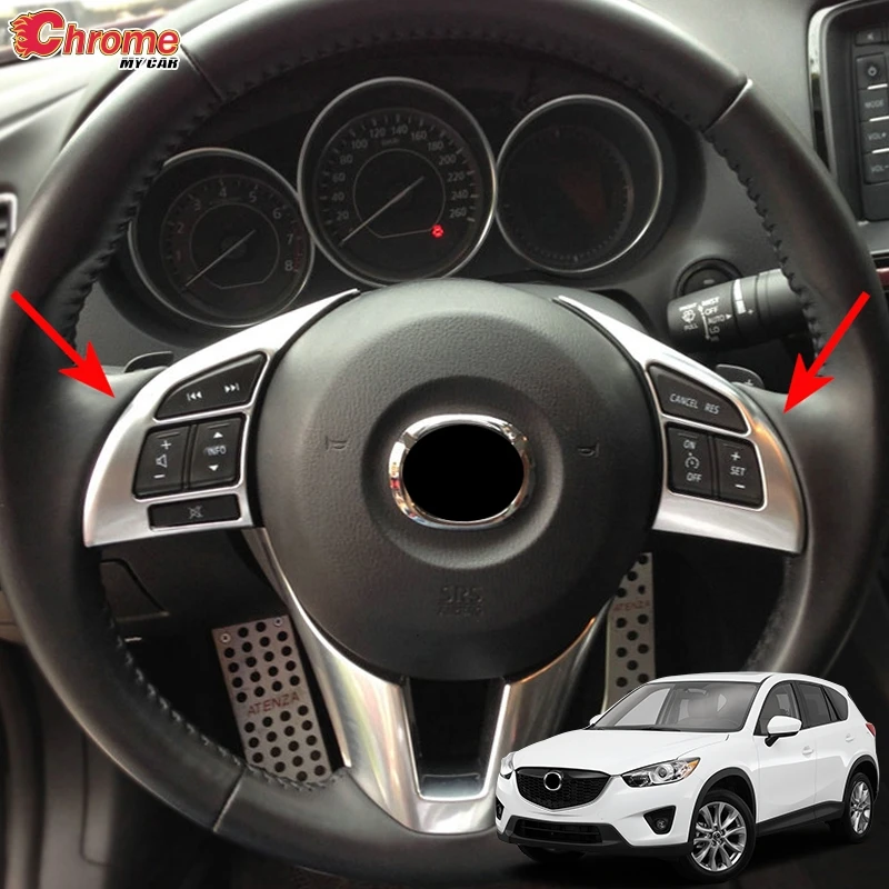 For Mazda CX-5 CX5 KE 2012 2013 2014 2015 2016 Chrome Steering Wheel Switch Button Panel Cover Trim Frame Decoration Car Styling