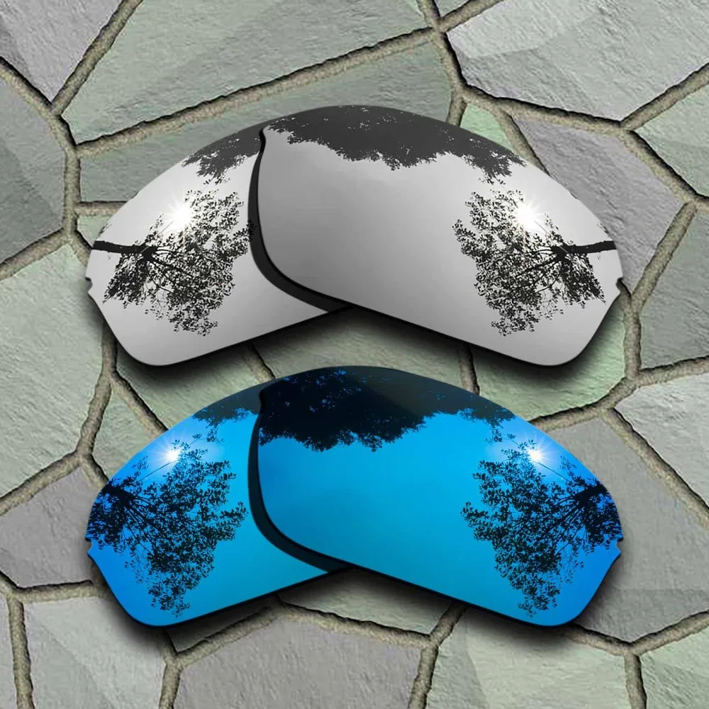 Chrome Titanium&Sky Blue Sunglasses Polarized Replacement Lenses for Oakley Half Wire 2.0