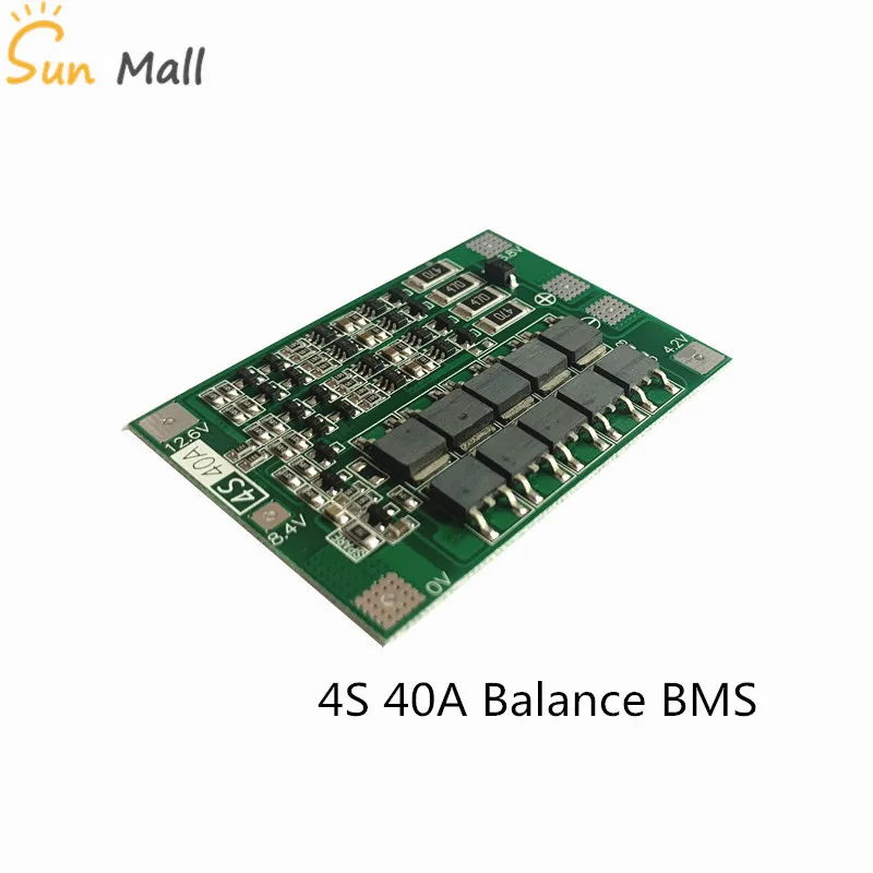 

Balance 18650 BMS 4S 40A Li-ion Lithium Battery Charger PCB BMS Protection Board For Drill Motor 14.8V 16.8V Lipo