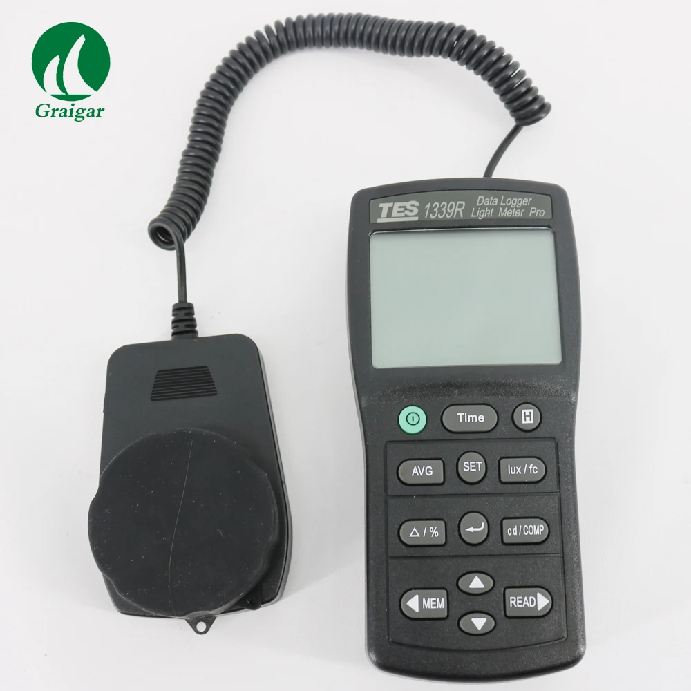 hot sale TES-1339R Data Logger Light Meter Tester 0.01 to 999900 Lux PC Data Record