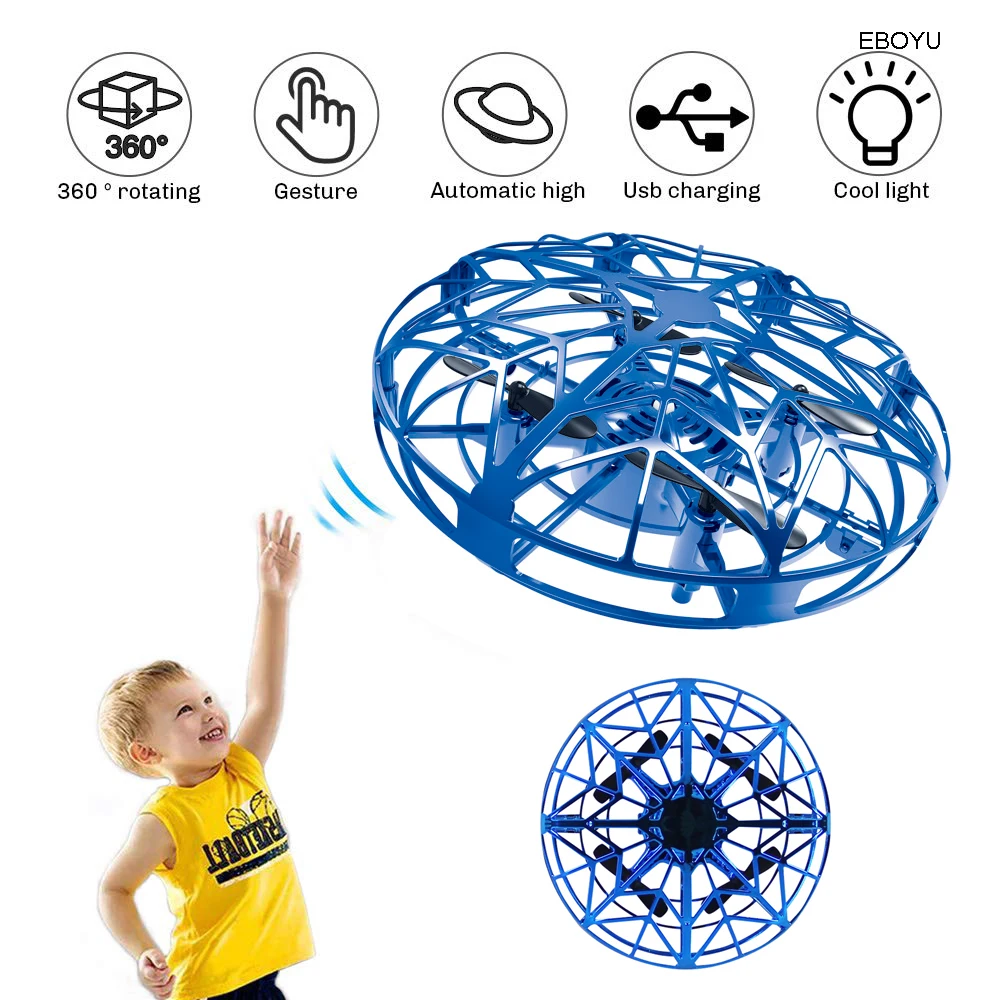 EBOYU K36 UFO Flying Ball Toys Gravity Defying Hand-Controlled Suspension Helicopter Toy Infrared Induction Interactive Drone