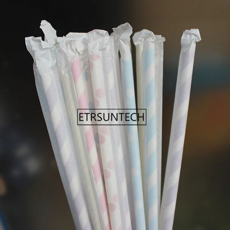 Disposable Straws Paper Straws Individual Package For Baby Shower Wedding Birthday Christmas Party Drinking Straws