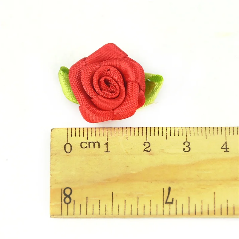 50/100/200pcs/Lot 2CM Artificial Silk Mini Rose Flower Heads Make Satin Ribbon Handmade DIY Craft Scrapbooking For Wedding Decor