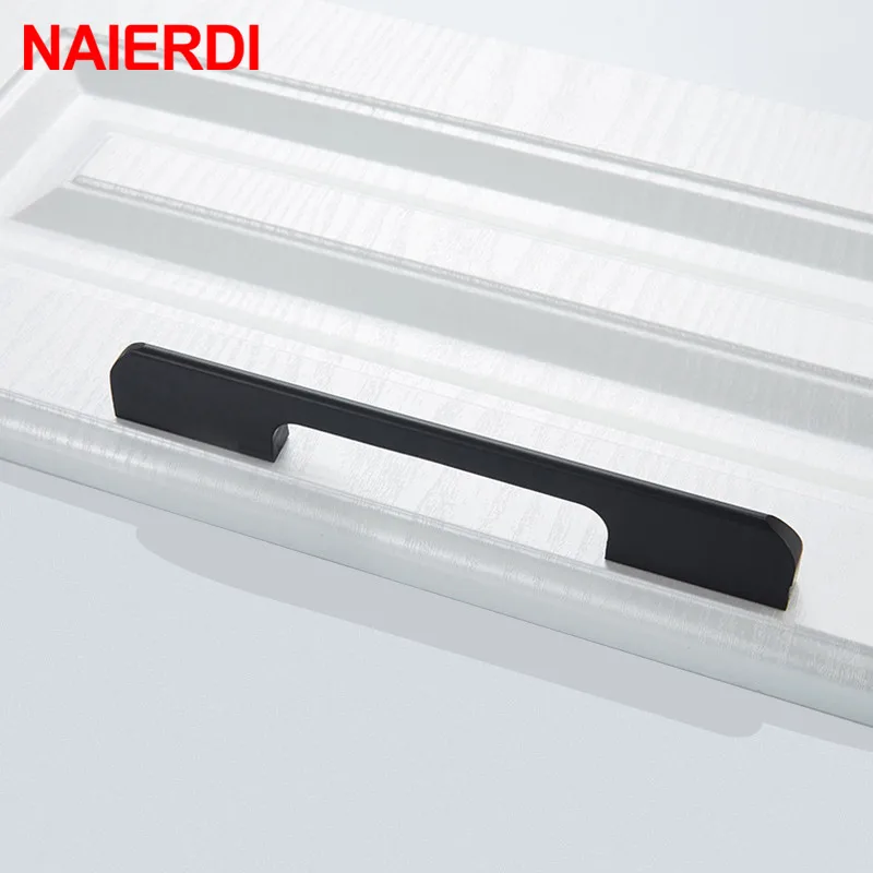 NAIERDI – poignée de meuble en alliage d'aluminium, avec vis, Simple, à la mode, pour tiroir, armoire, garde-robe