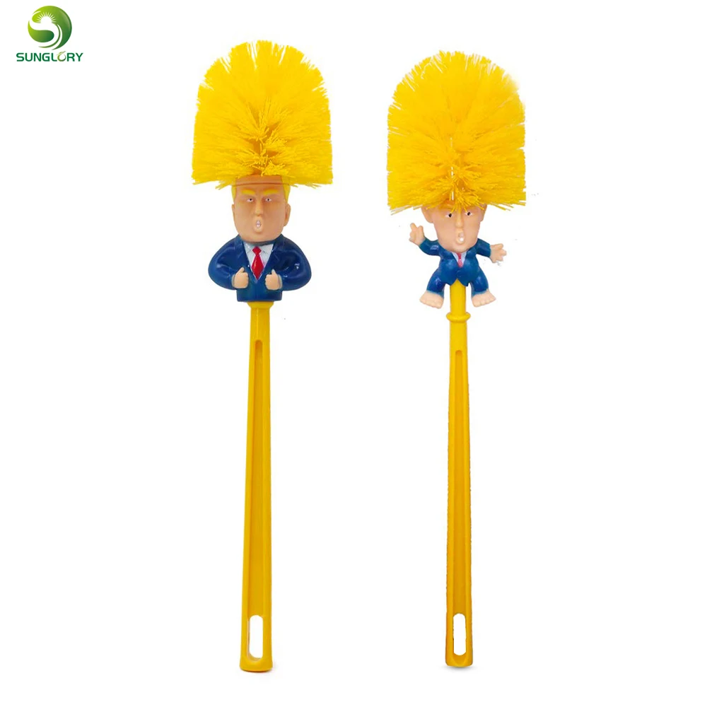 Funny Toilet Supplies Bathroom Cleaning Tools WC Borstel Donald Trump Toilet Brush Base Home Hotel Bathroom Cleaning Accessories