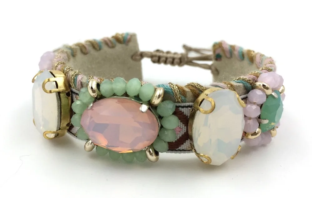 Rounds stone bracelet colorful crystal bracelet  for women