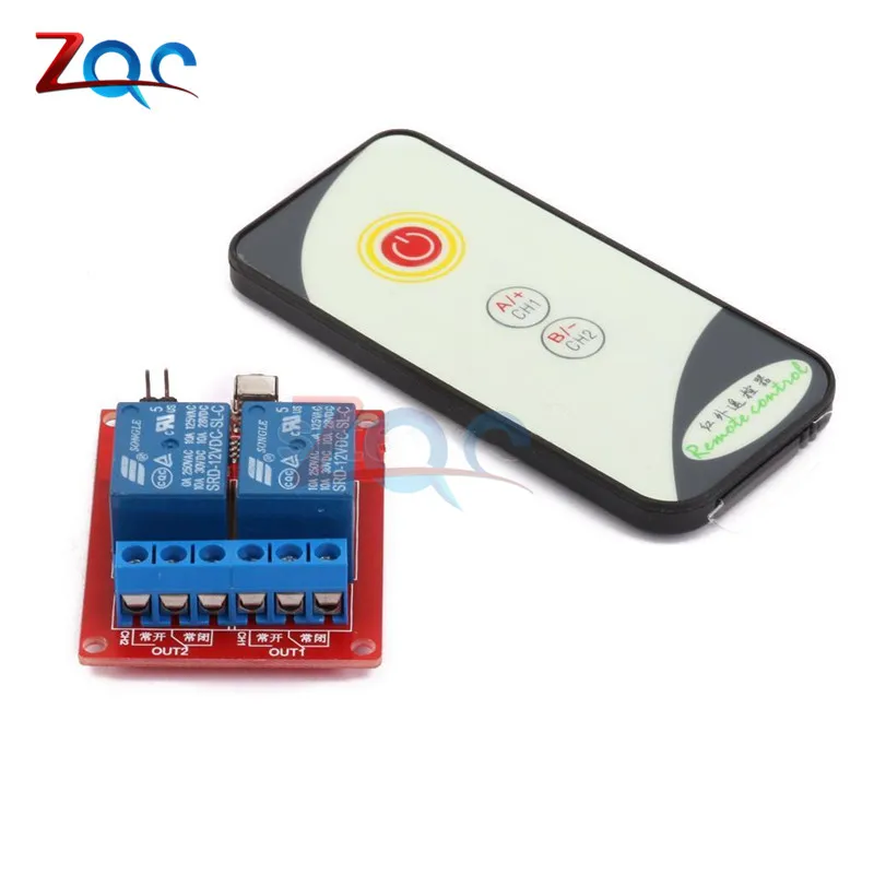 2 Channel 2CH DC 5V 12V 24V IR Infrared Remote Control Switch High-current Relay Module Board LED Status Indicator 5V -24V