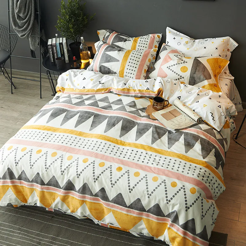 

2018 New Home Textile 100% Cotton Exquisite printing 3/4pcs Bedding Sets Bed Linen Duvet Cover Bed Sheet Pillowcase/bed Set