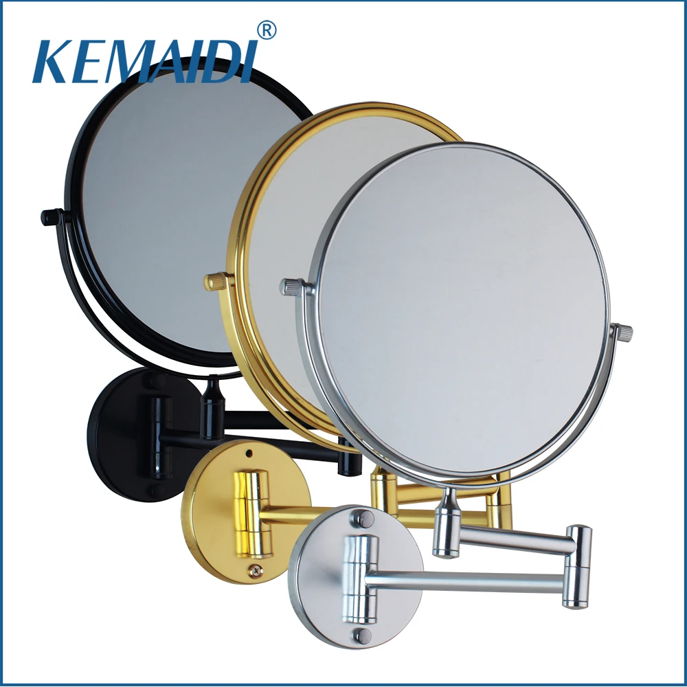 KEMAIDI Makeup Mirror Professional Vanity Mirror Health Beauty Adjustable Wall Mounted Extending Folding 360 Degree Swivel