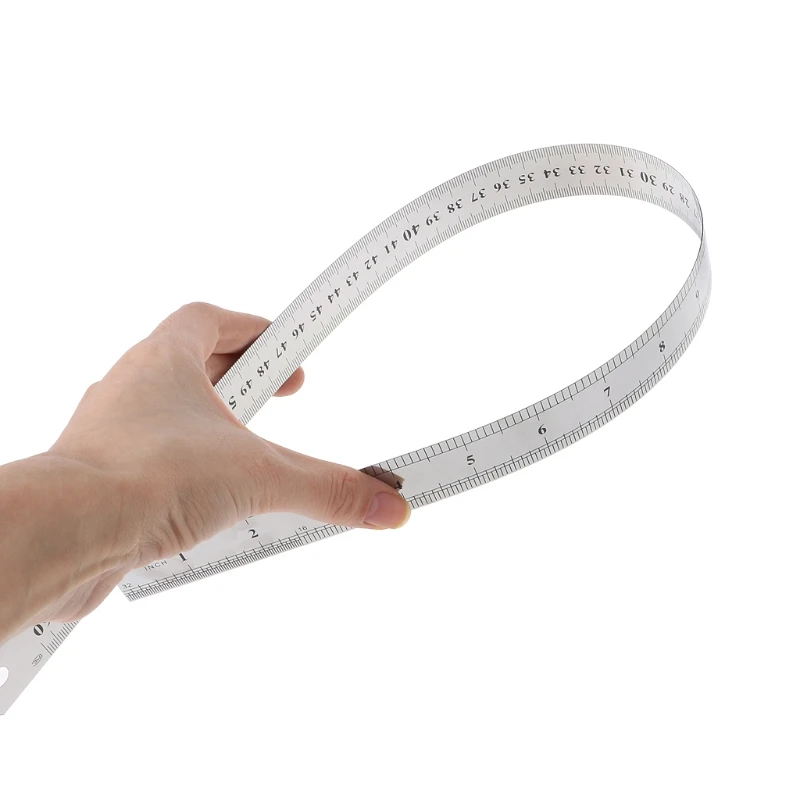 Stainless Steel Double Side Measuring Straight Ruler 60cm Silver 4XFD