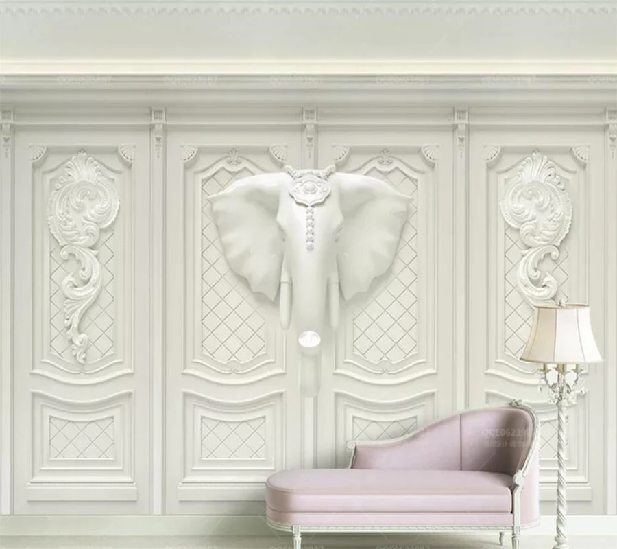 beibehang Custom wallpaper luxury 3d papel de pared gold embossed carved simple European TV background wall paper papier peint