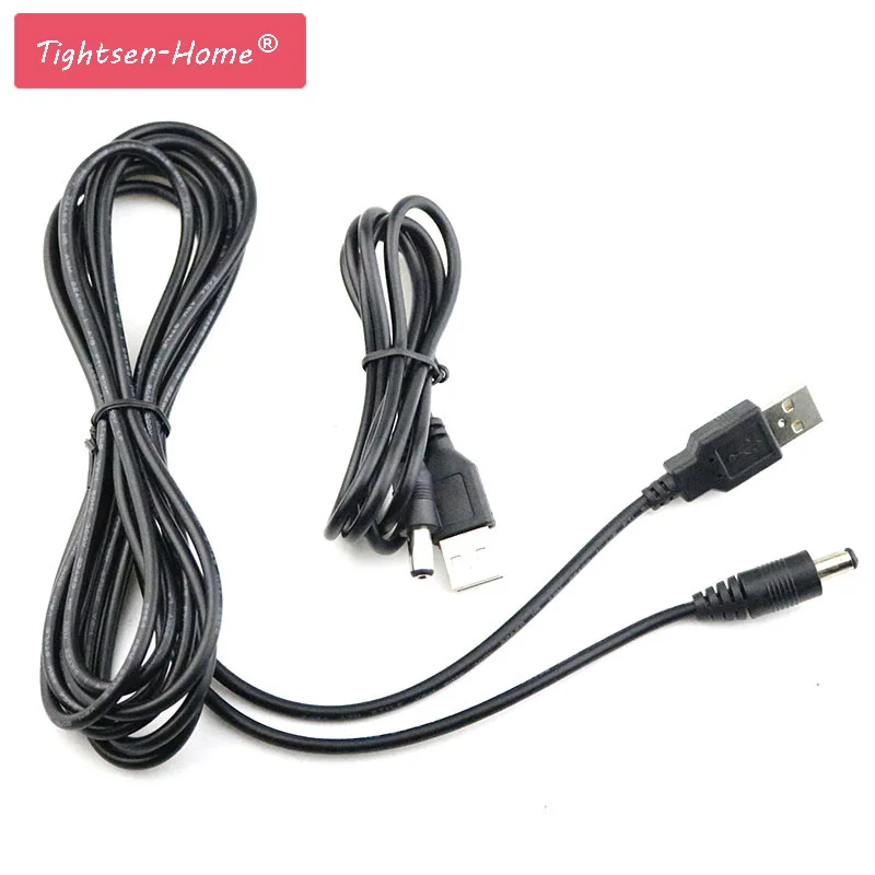 1M 2M 3M 5M 10M Black USB Port 5V 5.5*2.1mm DC Barrel Power Cable Connector For Small Electronics Devices usb extension cable