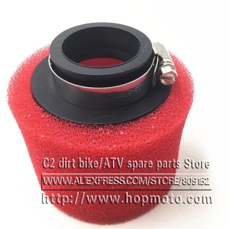 35mm 38mm 42mm 45mm 48mm 58mm Straight Foam Air Filter Sponge Cleaner Moped Scooter CG125 150cc Dirt Pit Bike Motorcycle RED